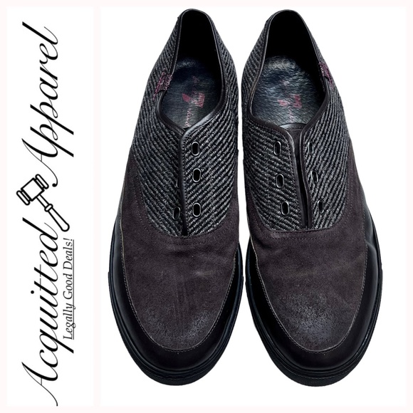 7 For All Mankind Canvas Suede Leather Men's Loafers - Picture 1 of 14